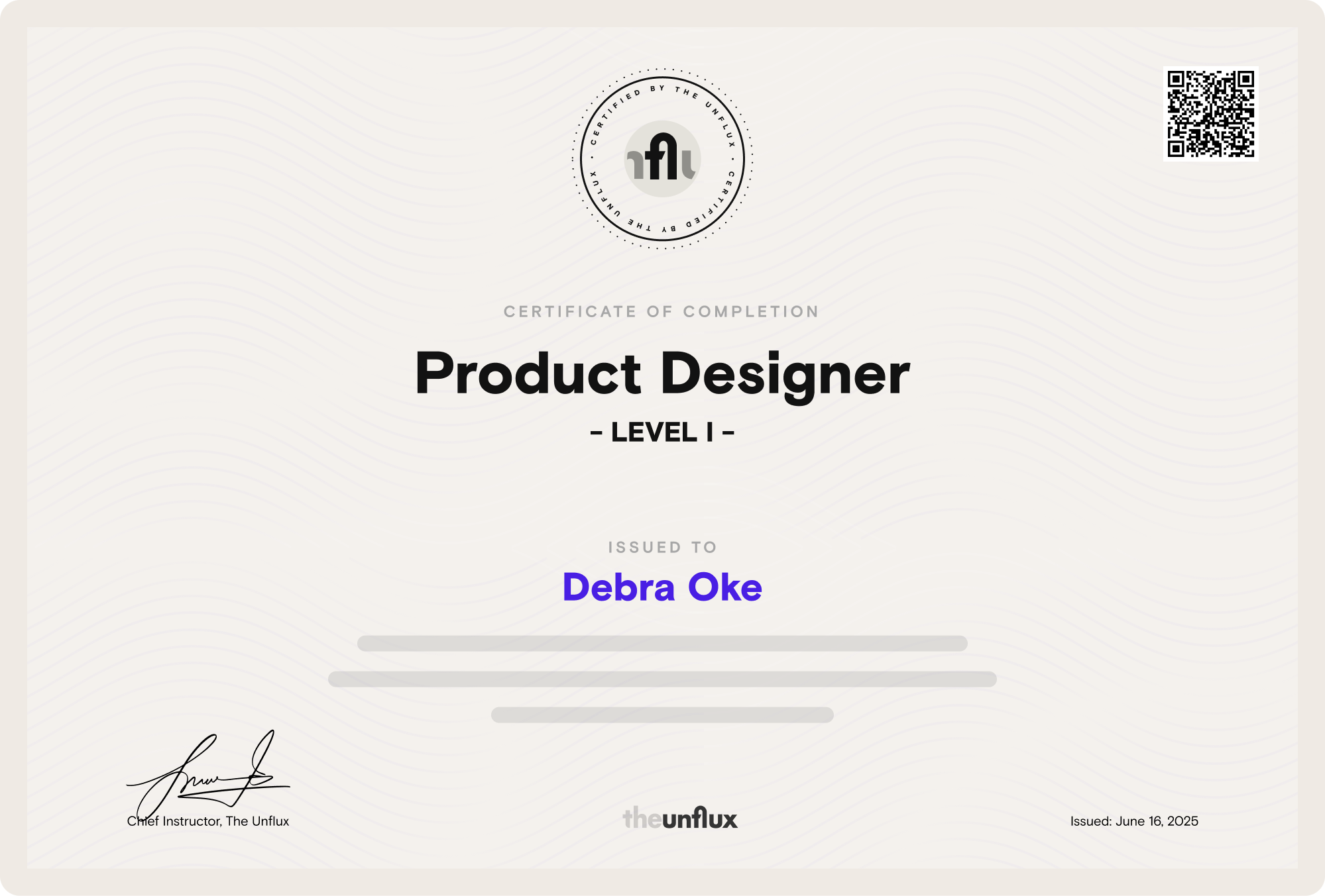 Certificate of Completion